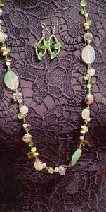 Green beaded jewlery set